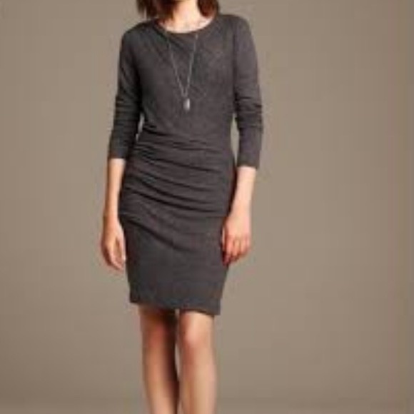 Long Sleeve Ruched Dress Xl 
